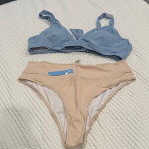 Popvil Blue and Tan Women's Bikini Set
